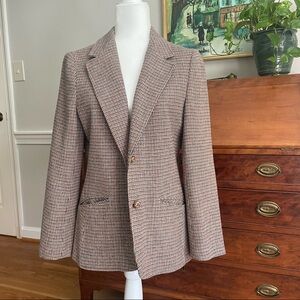 Vintage wool blend Personal brand houndstooth blazer